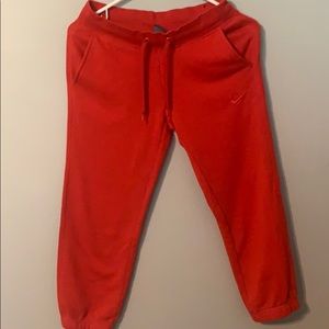 Nike red joggers